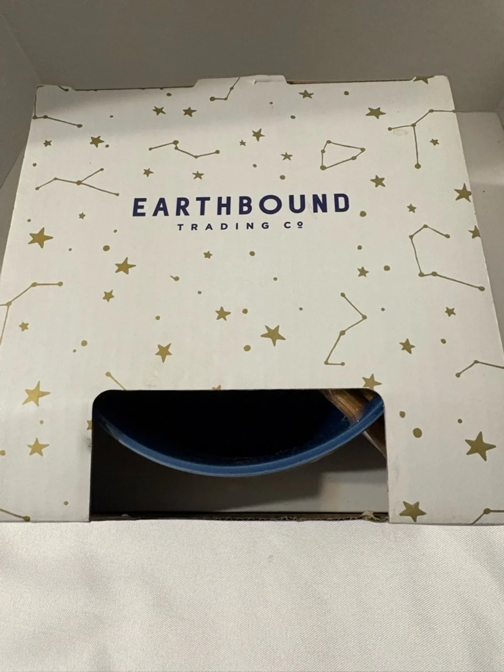Earthbound Trading Co Starry Moon Constellation Blue Noodle Bowl Wood Chopsticks